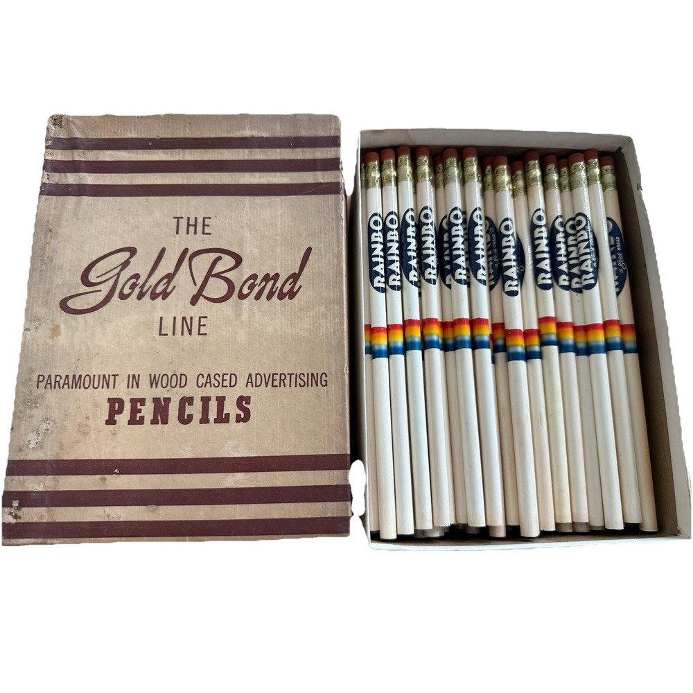 Vtg Case 112 Unused Rainbo Bread Advertising Pencils  Over 40 Years Old Is Good